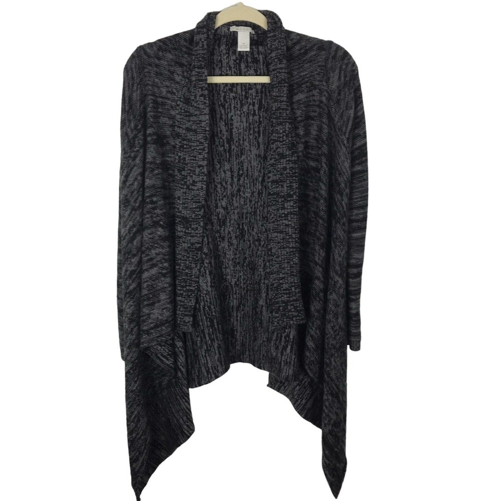 Tweeds Asymmetrical Wool Blend Cardigan Sweater Womens Medium Open Front